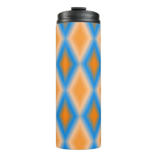 Farbige orange und blaue Diamantformen Thermosbecher