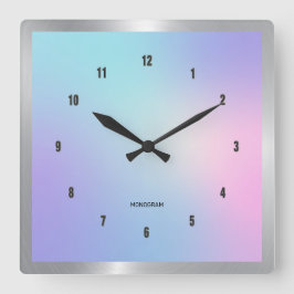Farbige, orangefarbene, rechteckige Wand Quadratische Wanduhr