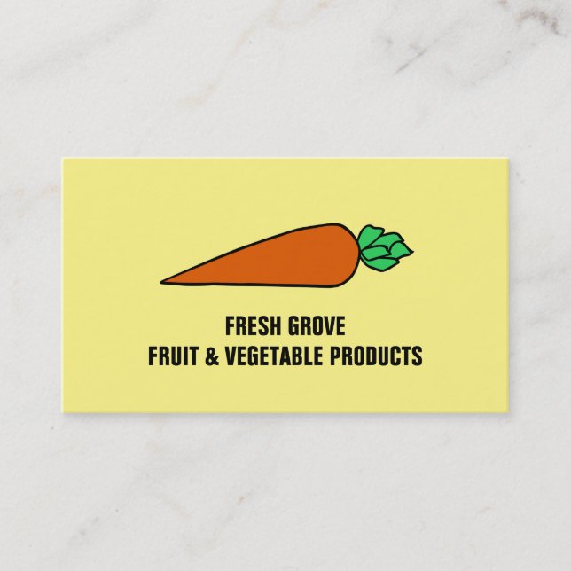 Farbige Orangenkarotte, Greengrocerts Visitenkarte (Vorderseite)