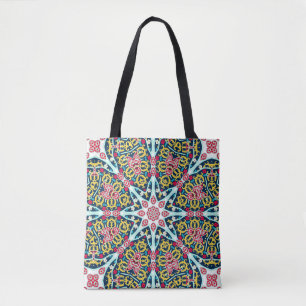 Farbige ornamentale Rosetten-Mandala-Kunst Tasche