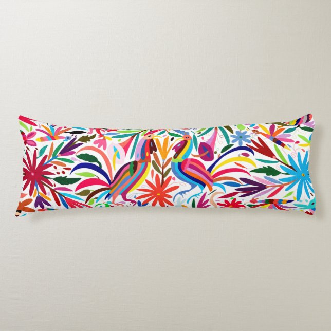 Farbige Otomi-Printmedien, Blumen-/Tiermuster Seitenschläferkissen (Vorderseite)