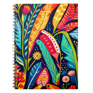 Farbige Otomi-Printmedien, Blumenkunst Notizblock