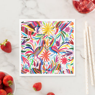 Farbige Otomi-Printmedien Napkins Serviette