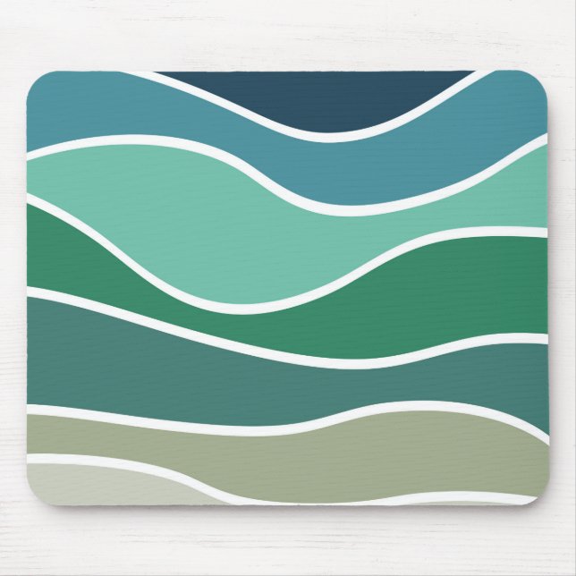 Farbige Ozeanwellen Mousepad (Vorne)
