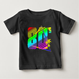 Farbige Palmbaeume beim Sonnenuntergang in den 80e Baby T-shirt
