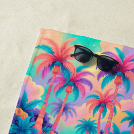 Farbige Palmen Strandtuch