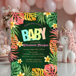 Farbige Palmwedel Grüne Babyparty Einladung
