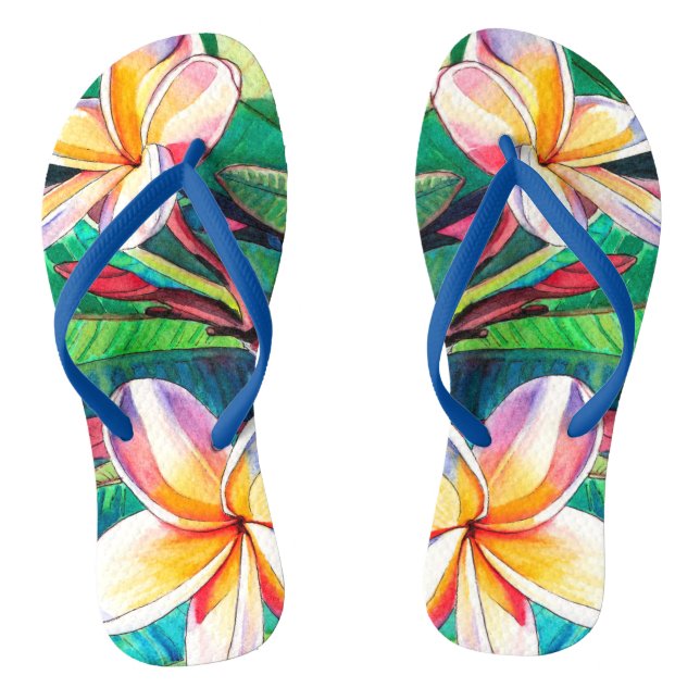 Farbige Pantoffeln aus Plumeria Garden Flip Flops (Fußbett)