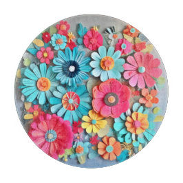 Farbige Papier Blumenkunst Schneidebrett