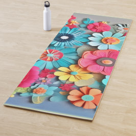 Farbige Papier Blumenkunst Yogamatte