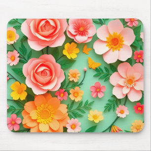 Farbige Papierblumenanordnung Mousepad