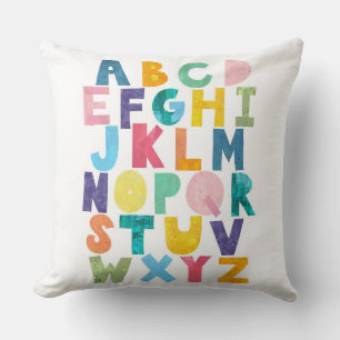 Farbige PapierCollage Alphabet Kissen