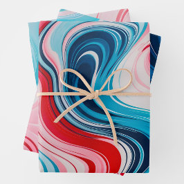 Farbige Papierhandtücher aus Marmor Geschenkpapier Set