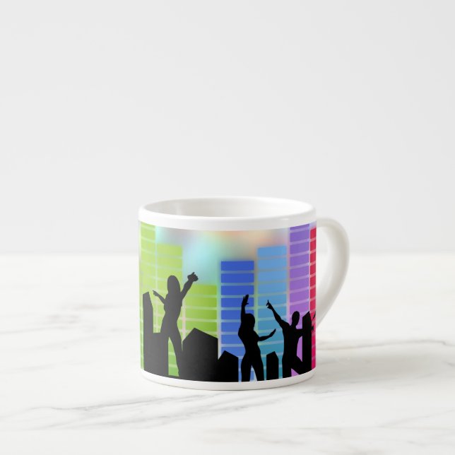 Farbige Party-Musik Espressotasse (Vorderseite Rechts)