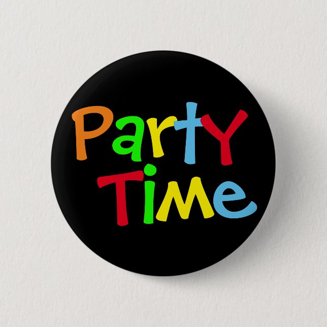 Farbige Party-Zeit Button (Vorderseite)