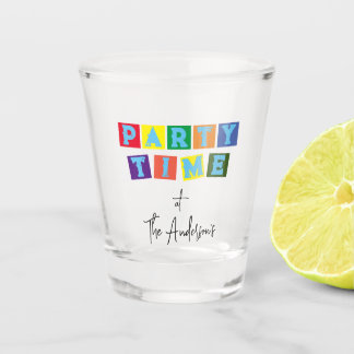 Farbige PARTY-ZEIT Personalisiert Schnapsglas