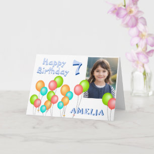 Farbige Partybälle Kinder Geburtstagsfoto Karte