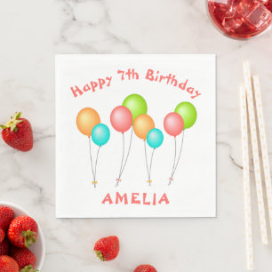 Farbige Partyballons Kindergeburtstag  Serviette