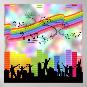 Farbige Partymusik Poster