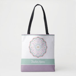Farbige Pastel Lehrer Wertschätzung mandala Name Tasche