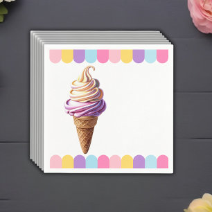 Farbige Pastell-Eisbecher-Baby-Party Serviette