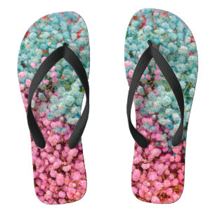 Farbige Pastell-Gypsophila-Baby-Breath-Blumen Pat Flip Flops
