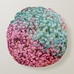 Farbige Pastell-Gypsophila-Baby-Breath-Blumen Pat Rundes Kissen