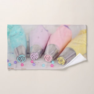 Farbige Pastell-Kuchen-Dekorationstools Fotografie Badhandtuch Set