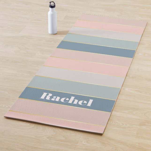 Farbige Pastell Personalisierte Farbstreifen Yogamatte (Beispiel)