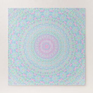 Farbige Pastell-Trippy-Groovy-Retro-Hippie-Mandala