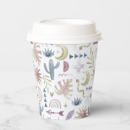 Farbige Pastellfarben Boho Bohemische Papiertasse Pappbecher