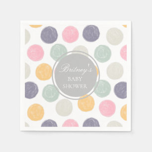 farbige pastellfarbene Babydusche Monogramm Serviette