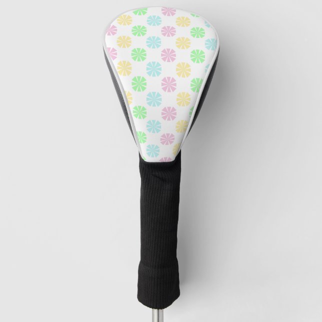 Farbige pastellfarbene Blume Golf Headcover (Vorderseite)