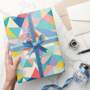 Farbige, pastellfarbene Dreiecke und Kanten Geschenkpapier