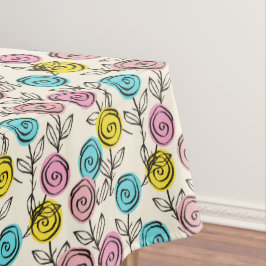 Farbige Pastellrosen Tischdecke
