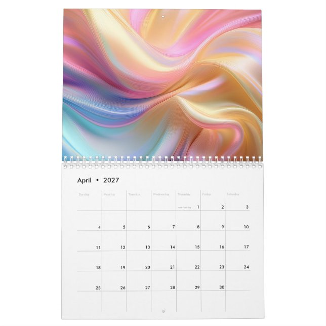Farbige Pastellseide Kalender (Apr 2027)