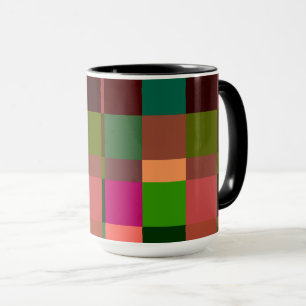 Farbige Patchwork-Karogitter-Muster-Tasse Tasse