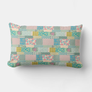 Farbige Patchwork Muster Blume Kariert Streifen Lendenkissen
