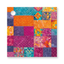 Farbige Patchwork-Quilt-Kunst-Geschenkanhänger