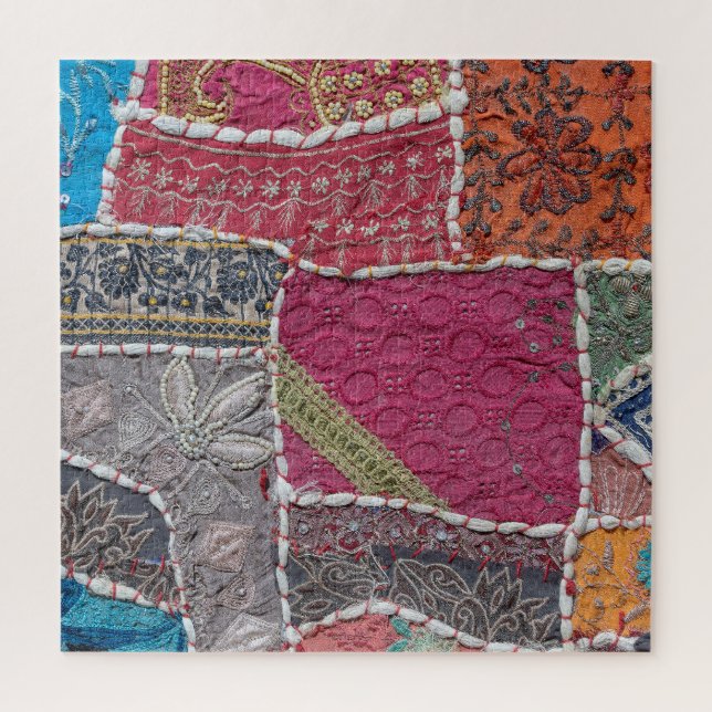 Farbige Patchwork-Teppiche Details (Vertikal)