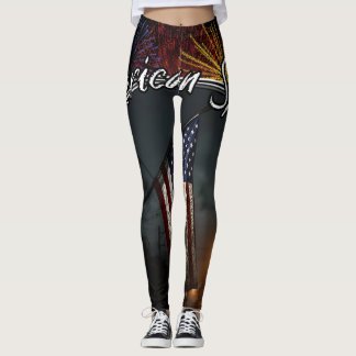 Farbige patriotische amerikanische Geist Flagge St Leggings
