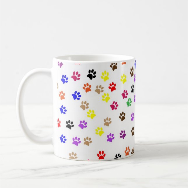 Farbige Paw-Print Kaffeetasse (Links)