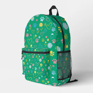 Farbige Paw Prints & Hearts Rucksack Niedlich
