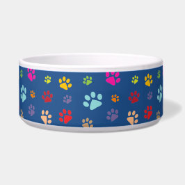 Farbige Paw Prints Pet Bowl Napf