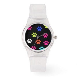 Farbige Pawprints Armbanduhr