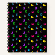 Farbige Paws Druck-Notebook