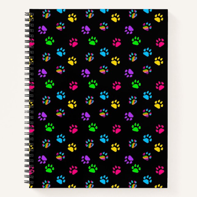Farbige Paws Druck-Notebook Notizbuch (Vorderseite)
