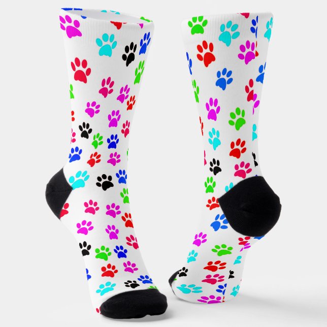 Farbige Paws Hund Lover Pet Lover Katze Lover Nied Socken (Gewinkelt)