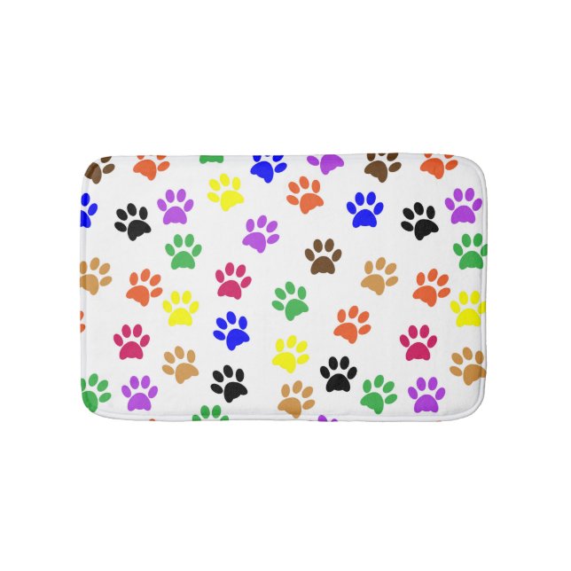 Farbige Paws Muster Hund Lover Animal Paws Niedlic Badematte (Vorderseite)