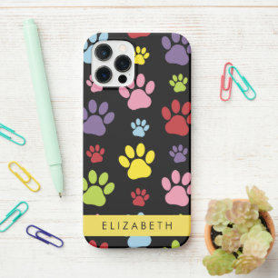 Farbige Paws, Muster, Hundepaws, Ihr Name iPhone 12 Pro Hülle
